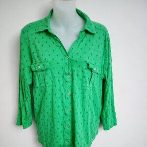 Liz Claiborne Green Button Down Top
